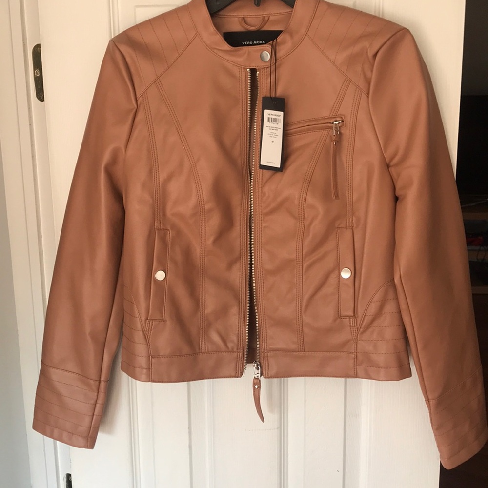 Vero Moda - tan faux leather jacket NWT